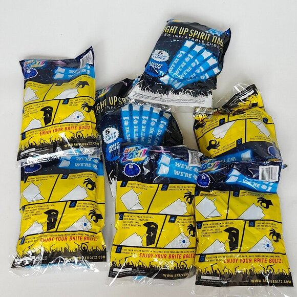 LED Light Up Spirit Tubes "We're #1" LOT of 7 Packs of 5, 35 Sticks Total BLUE - Picture 2 of 3